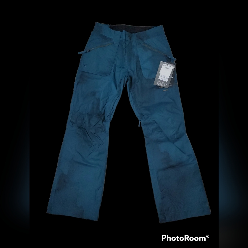 SZ M Bonfire blue oil faded snow pants